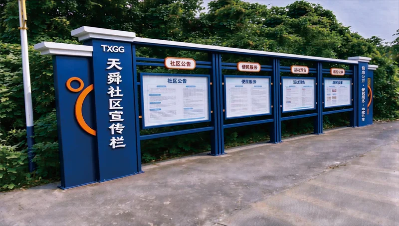 益阳宣传栏制作实拍——社区宣传栏成品